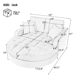 Modern Chaise Lounge Upholstered Sofa Couch With Tufted Seat And Detachable Pillows For Living Room by Couch.com