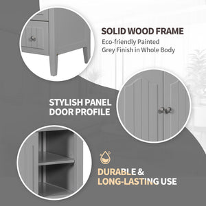 Bathroom Vanity With Ceramic Basin, Bathroom Storage Cabinet With Two Doors And Drawers, Solid Frame, Metal Handles by Couch.com