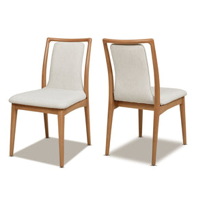 Scandi - Upholstered Dining Chair, Stain Resistant High (Set of 2) - Natural Light Brown / White Pepper by Couch.com