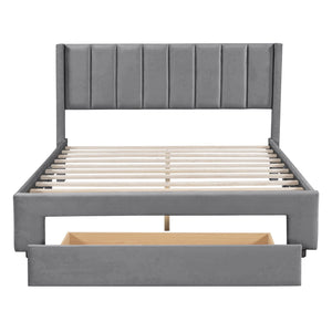 Storage Elegant Upholstered Platform Bed With Drawer by Couch.com