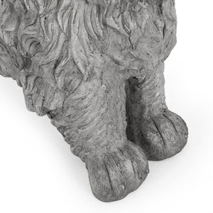 Charming Cocker Spaniel Dog Statue Bench Gray Magnesium Oxide