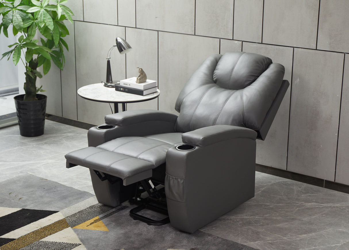 Modern Recliner Chair With Cup Holders, Remote Control by Couch.com