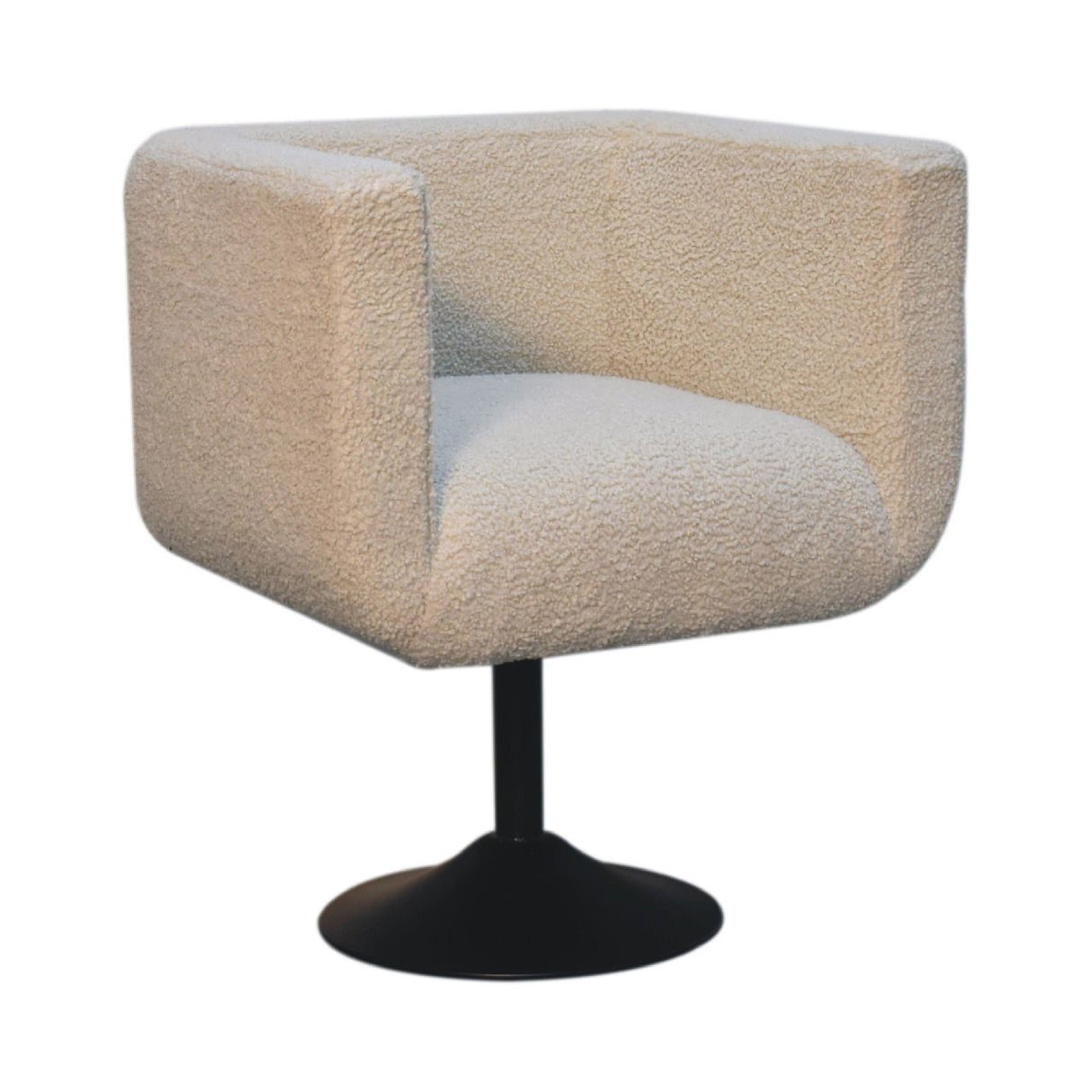 Boucle Swivel Chair - Cream by Couch.com