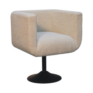 Boucle Swivel Chair - Cream by Couch.com