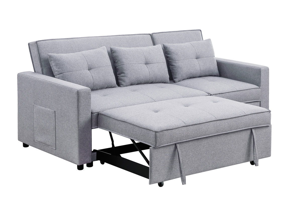 Zoey - Linen Convertible Sleeper Sofa With Side Pocket by Couch.com