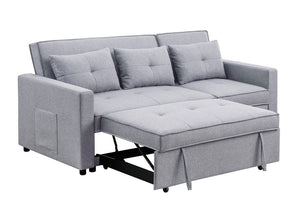 Zoey - Linen Convertible Sleeper Sofa With Side Pocket by Couch.com