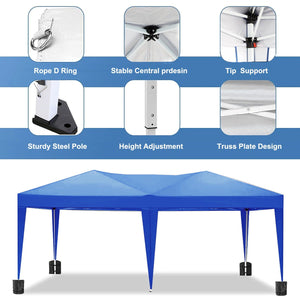 10'X20' Folding Canopy With 6 Removable Sidewalls Outdoor Event Shelter UPF 50+ Gazebo Portable Tents For Parties Beach Camping Wedding Ez Pop Up Canopy by Couch.com