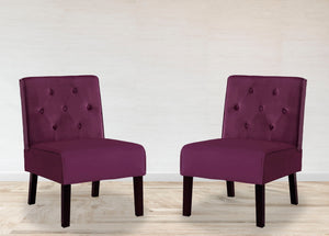 Reese - Living Room Armless Button Tufted Pattern Accent Chair (Set of 2) by Couch.com