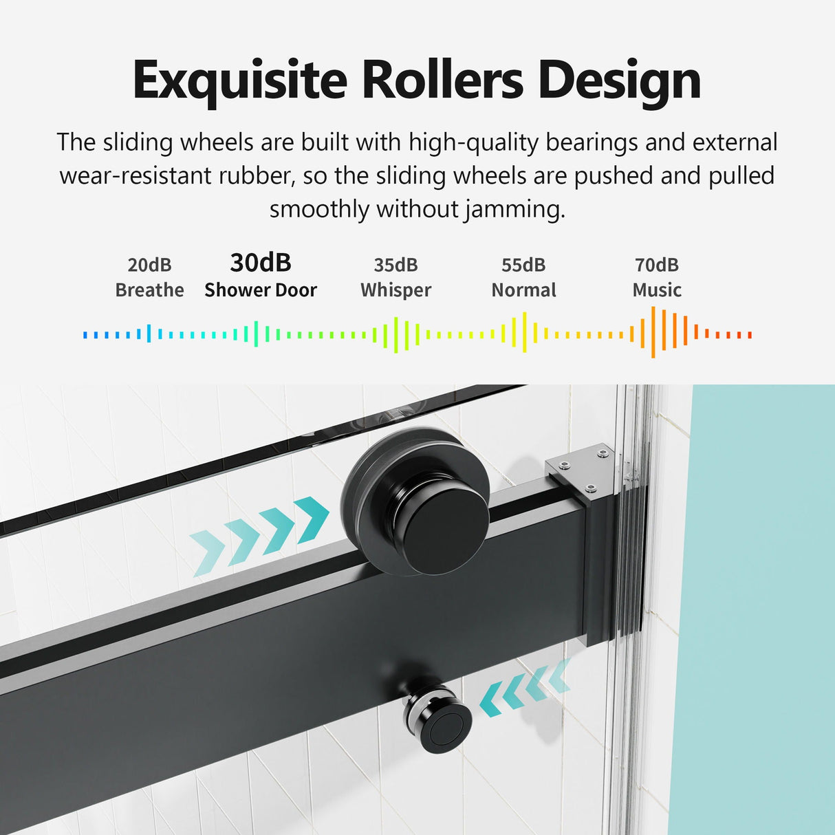 Frameless Double Sliding Soft-Close Shower Door In Matte, 3 / 8" (10Mm) Thick SGCC Tempered Glass Door - Black by Couch.com