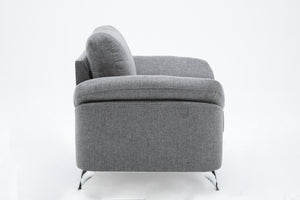 Villanelle - Linen Chair With Chrome Finish Legs - Light Gray by Couch.com