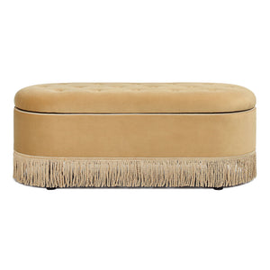 Melinda - Oval Tufted Bullion Fringe Storage Bench by Couch.com