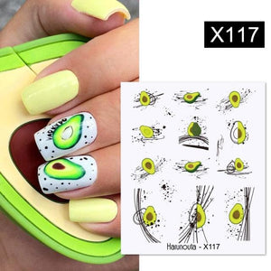 Egg Shell French Lines Water Decals Sticker Geometric Flowers Leaves Bubble Design Slider For Manicuring Nail Art Manicure Lips Nail Art Decorations Slider Nail Art Stickers Decals Nail Art Supplies Valentines Day 3D Self-Adhesive Nail Decorations