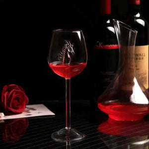 Shark Inside Red Wine Glass