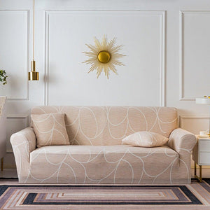 Elastic Plain Floral Printing  Sofa Cover Stretch for Living Room Couch Cover Chair Protector 1/2/3/4 Seater Printed Couch Cover for 3 Cushion Couch  Floral Pattern Sofa Cover with Separate Cushion Cover Pieces Stretch Sofa Slipcover