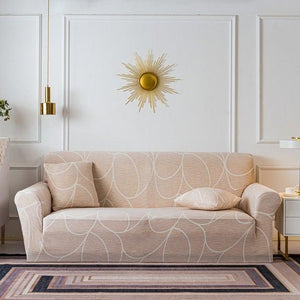 Elastic Plain Floral Printing  Sofa Cover Stretch for Living Room Couch Cover Chair Protector 1/2/3/4 Seater Printed Couch Cover for 3 Cushion Couch  Floral Pattern Sofa Cover with Separate Cushion Cover Pieces Stretch Sofa Slipcover