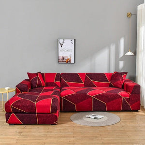 Elastic Sofa Covers for Living Room Stretch Slipcovers Sectional Couch Cover L Shape Corner Armchair Cover 1/2/3/4 Seater Slipcovers Elastic Stylish Printed Sectional Sofa Furniture Protector For Living Room