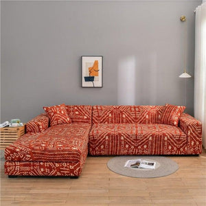 Elastic Sofa Covers for Living Room Stretch Slipcovers Sectional Couch Cover L Shape Corner Armchair Cover 1/2/3/4 Seater Slipcovers Elastic Stylish Printed Sectional Sofa Furniture Protector For Living Room