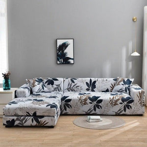 Elastic Sofa Covers for Living Room Stretch Slipcovers Sectional Couch Cover L Shape Corner Armchair Cover 1/2/3/4 Seater Slipcovers Elastic Stylish Printed Sectional Sofa Furniture Protector For Living Room