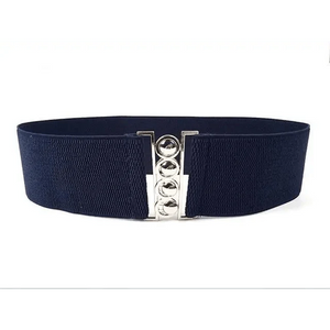 Elastic Wide Strap Plus Size Belts For Women Classic Party And Casual Dress Metal Snap Button Belts For Women