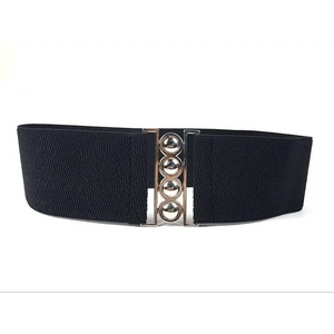 Elastic Wide Strap Plus Size Belts For Women Classic Party And Casual Dress Metal Snap Button Belts For Women