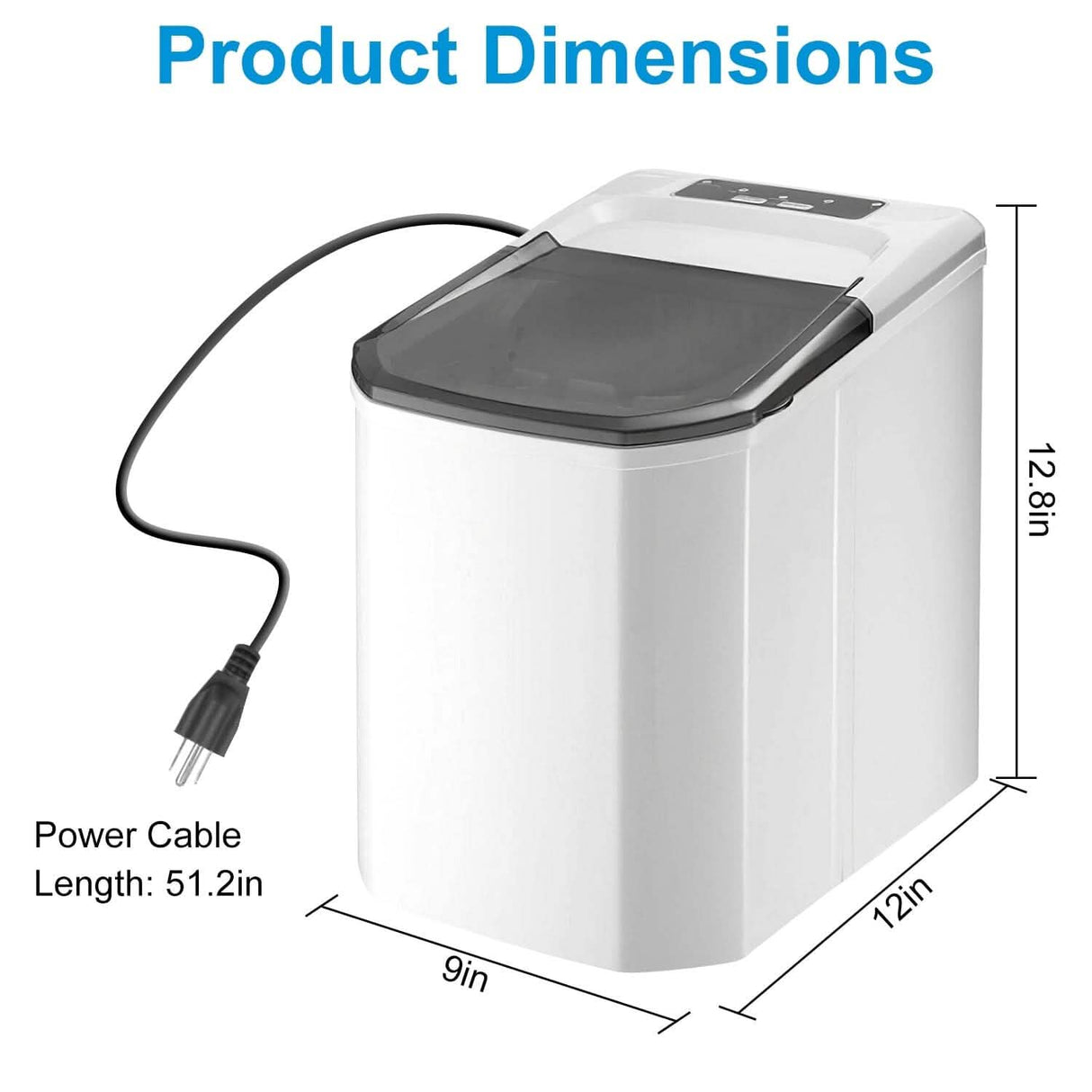 Electric Countertop Ice Make with Ice Scoop Basket Self Cleaning