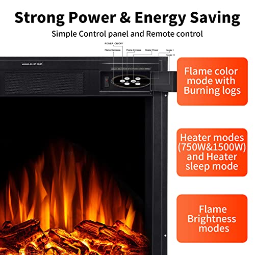 20 Inch Electric Fireplace Insert M1804,M1804C