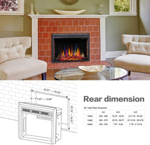 Electric Fireplace Insert Adjuatble Flame Colors 936A,939A,936BXB,939BXB