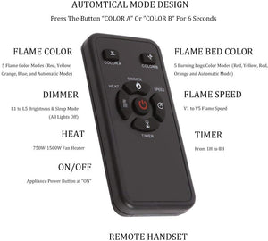 Electric Fireplace Insert Adjuatble Flame Colors 936A,939A,936BXB,939BXB