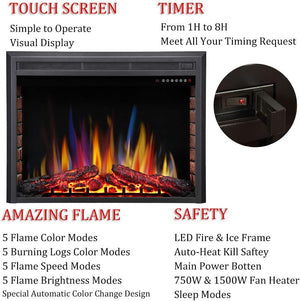 Electric Fireplace Insert Adjuatble Flame Colors 936A,939A,936BXB,939BXB