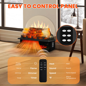 Electric Fireplace Log Heater with Infrared Flames L360CP