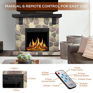 48 Inch Electric Fireplace Stone Mantel Package Y4926