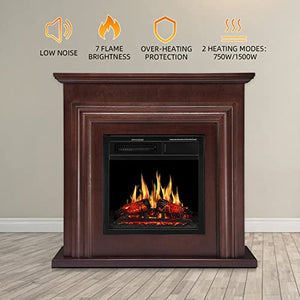 36 Inch Electric Fireplace Mantel Wooden Surround Firebox M1804
