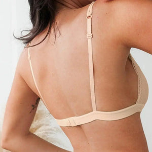 Elegance Lace Thin Triangle Bra For Women Wireless Lingerie Transparent Solid White/Black