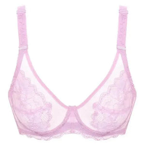 Elegance Transparent Bras For Women Ultra Thin Lace Bralette Underwire Push Up Plus Big Size Top Summer 34 36 38 40 ABCD Cup