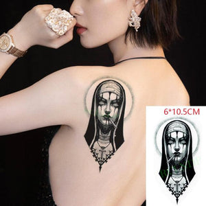 Elegant Black Music Notes Waterproof Sticker Tattoos Temporary Chest Shoulder Tattoos For Men Women