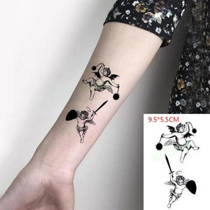 Elegant Black Music Notes Waterproof Sticker Tattoos Temporary Chest Shoulder Tattoos For Men Women