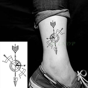 Elegant Black Music Notes Waterproof Sticker Tattoos Temporary Chest Shoulder Tattoos For Men Women