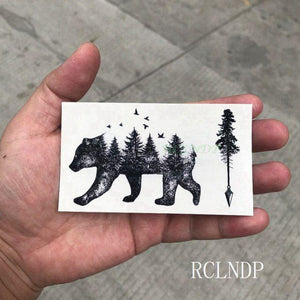 Elegant Black Waterproof Temporary Tattoo Stickers Moon Hill Modern Body Art Stickers Hand Foot High Quality For Womens