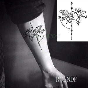 Elegant Black Waterproof Temporary Tattoo Stickers Moon Hill Modern Body Art Stickers Hand Foot High Quality For Womens