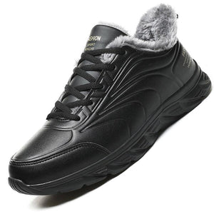 Elegant Black Winter Men Waterproof Snow Shoes Comfortable Sneakers Mens Work Casual Shoes Non-Slip Light Rubber Sole Walk Fashion Sneakers Breathable Comfort Walking Shoes For Mens