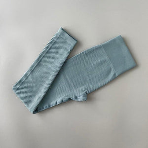 Elegant Blue Yoga Pants High Waisted Gym Leggings Yoga Leggings Seamless Gym Push Up Workout Stretch Fitness Sweatpants Ultra Soft Leggings Tight Sport Women Fitness Seamless Female Legging Tummy Control Running Pants For Training
