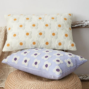 Elegant Cotton Floral Printed Pillow Cases Pillow Cover Canvas Embroidery Cushion Cover Home Decor Yellow Flowers Pillow Case Soft Luxury Style