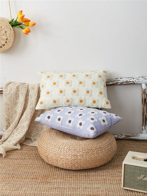 Elegant Cotton Floral Printed Pillow Cases Pillow Cover Canvas Embroidery Cushion Cover Home Decor Yellow Flowers Pillow Case Soft Luxury Style