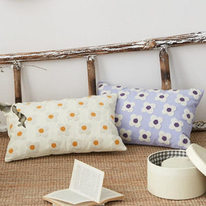 Elegant Cotton Floral Printed Pillow Cases Pillow Cover Canvas Embroidery Cushion Cover Home Decor Yellow Flowers Pillow Case Soft Luxury Style