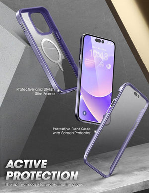 Elegant iPhone 14 Pro Max Case 6.7" Strong Edges Slim Frame Clear Protective Case with Built-in Screen Protector Compatible Shockproof Thin Clear Case Luxury Case For Smartphone
