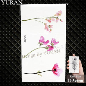 Elegant Lavender Flower Tattoo Stickers Temporary Waterproof Colorful Modern Children Tattoo
