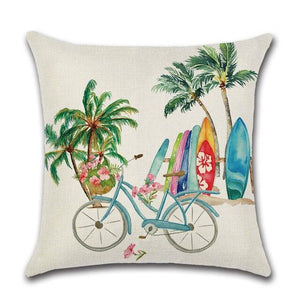 Elegant Linen Cushion Cover Black White Plaid Flower Pillow Case Throw Pillow Covers Waterproof Summer Outdoor Pillow Covers Home Summer Pillow Covers Home Decorative Pillows Cover For Sofa 45x45CM