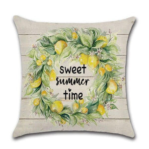 Elegant Linen Cushion Cover Black White Plaid Flower Pillow Case Throw Pillow Covers Waterproof Summer Outdoor Pillow Covers Home Summer Pillow Covers Home Decorative Pillows Cover For Sofa 45x45CM