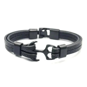 Elegant Modern Handmade Stainless Steel Men Anchor Bracelet made of Nylon in Navy Blue Color For Man