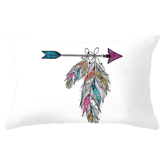 Elegant New Home Decoration Short Plush Pillow Case Feather Soft Rectangular Sofa Seat Bedroom Farmhouse Feather Decorative Throw Pillow Covers Home Decor 30x50CM